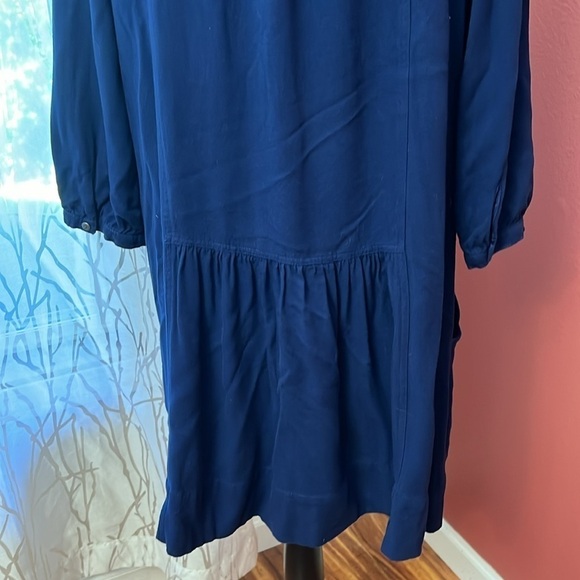 Anthropologie Drop Waist Pheasant Embroidered Dress Size 14 - Picture 7 of 8